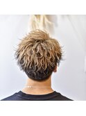メンズショートアップバング×ツイストスパイラル