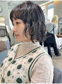 【CAF 照下 ミニボブパーマ】