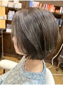 【根岸真奈美】脱白髪染め　大人ハイライト　グレージュ