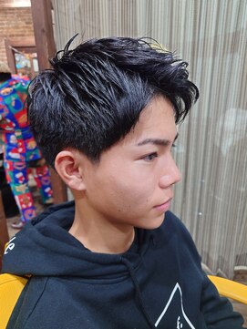 ラボーテイサミヘアーイースト(La.beaut'e ISAMI HAIR EAST) ウルフマッシュパーマハイライト〈理容室〉東浦和メンズ