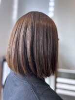 ザ カラー ラボ(THE COLOR LABO)&nbsp;切りっぱなしボブ　白髪ぼかし　オリーブブラウン