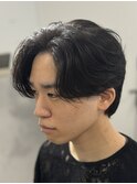 ニュアンスパーマセンターパート韓国ワンカールパーマメンズ