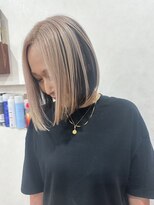 コジック ヘアアンドアイ(Cogic hair & eye)&nbsp;アンブレラカラー×シルキーベージュ前下がりぱつっとハニボブ