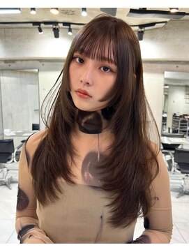 サイン 表参道(SIGN) 韓国ヘアグレージュカラーブリーチ無し髪質改善イヤリングカラー