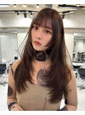 韓国ヘアグレージュカラーブリーチ無し髪質改善イヤリングカラー