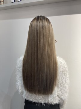 ブレンド 渋谷(BLend) 黒髪ボブルフネビージュ小顔ワンレンスペインカール