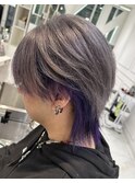 シルバーグレー×紫　ツートンカラー