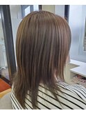 オレンジ色をおさえる為のグリーン系のカラー