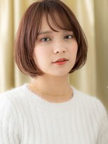 モッズヘア 上尾西口店(mod's hair) 斜めバング暖色系カラー大人美人ひし形丸みボブY上尾30代40代