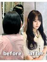 ガルボヘアー 心斎橋店(garbohair)&nbsp;心斎橋プルエクステプルシールエクステビフォーアフターボブ