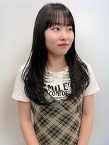 イロウ 天神大名店(IROW)&nbsp;顔周りレイヤーカット 韓国ヘア ロング アッシュ【天神大名】