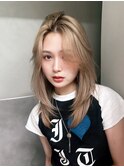 ロング韓国ヘア顔周りレイヤーおくれ毛_F20890