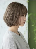 越谷で人気｜透明感ベージュカラー×くびれレイヤーボブ