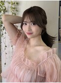 レイヤーカット/後れ毛/顔周り/大人ガーリー/ココアベージュ