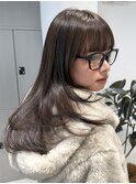 顔周りレイヤーカットロングレイヤーボブ韓国ヘアハッシュカット