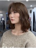 モカベージュ　レイヤーカット