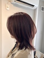 ジプソ(Gypso)&nbsp;ミディアムレイヤーカット＊くびれヘア×ピンクブラウン