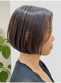 調布白髪染めレイヤーボブショートヘアベージュアッシュブラウン