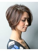 [大人女性サロン/広尾]大人かっこいい前下がりショートボブ