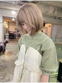【ハイトーンボブ】【ミルクティーカラー】