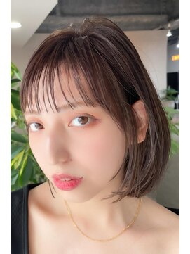 ヘアーズ ベリー 千代田店(hairs BERRY) BERRYシアーカラー抜け感小顔前髪アッシュボブショートベージュ