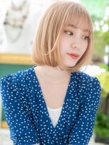 カバーヘア ブリス 戸田公園西口店(COVER HAIR bliss)&nbsp;外国人風ハイトーンカラー前下がりボブc5戸田公園10代20代30代