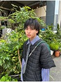 rireベリーショートダークアッシュニュアンスパーマ韓国マッシュ