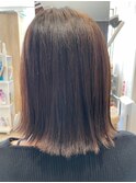 外ハネ切りっぱなしボブ×秋の髪質改善と秋カラー