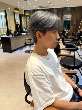 ダブル(W) メンズ/シルバーアッシュ/マッシュショート