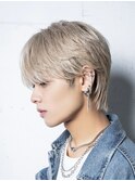 メンズウルフシースルーマッシュツーブロックメンズカラー