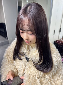 ベレーザ 渋谷(BELEZA) 17120ココアブラウンシニヨンヘアゆるふわミディアムレイヤー