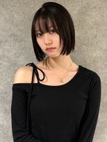 キャパ セントラル 天神 大名店(CAPA central) 切りっぱなしボブ 黒髪 顔周りカット 前髪カット 髪質改善