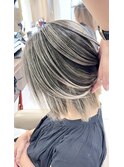 ボブミルクティーハイライトバレイヤージュ