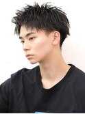ツイストスパイラルパーマアップバングスパイキーショートメンズ