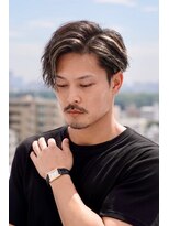 トラスト ザ バーバー 東京駅日本橋店(TRUST the Barber) ツイストスパイラルパーマ/ブリーチメッシュ/かきあげヘア