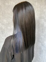 【LauBlossom入江】インナーカラー×ブルー×黒髪