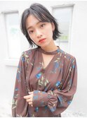 センター分けボブ