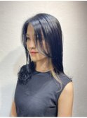 イヤリングカラー×黒髪アッシュ×キャラメルベージュ