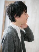 メンズヘア ビーセカンド 草加店(MENS HAIR B-2) ビジネスも◎黒髪ウェット束感ショートL