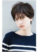 メンズライク×前髪パーマ×フレンチカジュアル×グレーベージュ