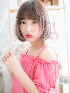 モッズヘア 越谷(mod's hair) ハイトーンカラー前下がり小顔透け感ミニボブh3越谷10代20代30代