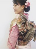 着物ヘア　古典振袖、シンプルアレンジ