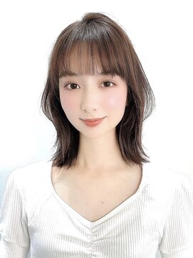 マティエ 銀座(Matie) くびれミディココアベージュツヤオレンジ透明感20代透け感バング