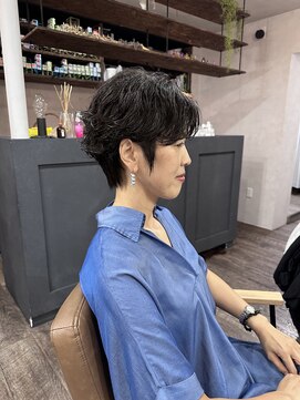 ティーヘア(t.hair) 30代小顔マッシュショート/抜け感シースルーバング/ラテベージュ
