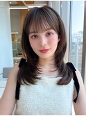 ワンカールレイヤーとシースルーぱっつんで大人可愛いヘア!