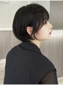 前髪あり黒髪ショート