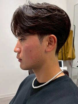 カルム(kalm) メンズセンターパートウルフセンターパートニュアンスパーマ襟足