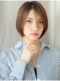 前下がり小顔ナチュラルボブダークブラウンTd3越谷20代30代40代