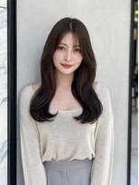 リンク(Link Hair&Spa)&nbsp;流しバング/韓国ヘア/ハニーブラウン/くびれヘア