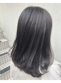 アッシュグレー_マロンベージュ Aラインボブ かきあげ